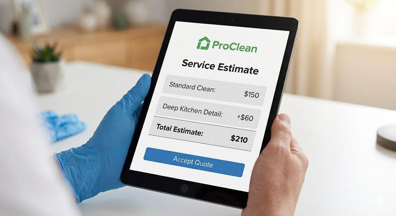 Professional cleaning service quote presentation